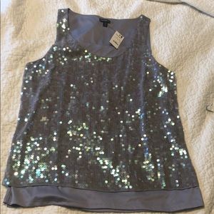 NWT express large sequin sleeveless top